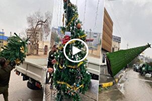 إزالة مظاهر الإحتفال بعيلاد الميلاد في كربلاء + فيديو