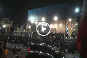 شاهد...تلاوة مشتركة بين القارئين "شاكر نجاد" و"أبوالقاسمي" عند مرقد الشهيد نصرالله