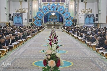 Əhli-Beytin Kəriməsinin (ə) hərəmində mübarək Ramazan ayının tərtilinin oxunması mərasimi