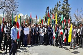 عکس و فیلم | تجمع دانشگاهیان همدان در حمایت از عملیات «وعده صادق»