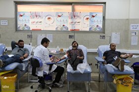 اهدای خون برای حادثه‌دیدگان بندرعباس