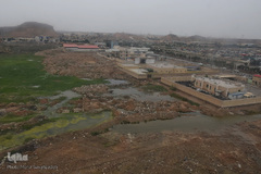 تصاویر هوایی از رودخانه کارون و منطقه سیل‌زده بامدژ