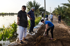 سیلاب در روستاهای غزاویه