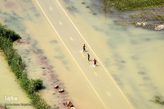 تصویر هوایی از مناطق سیل زده