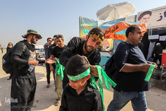 زائران و موکب‌داران در پایانه مرزی چذابه