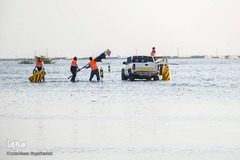 آب گرفتگی جاده اهواز آبادان 