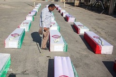 ورود پیکرهای 44 شهید از مرز شلمچه 